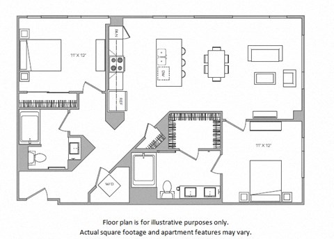 1 Bed I floor plan at Cannery Park by Windsor, 415 E Taylor St, 95112